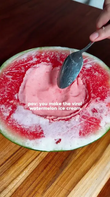 This watermelon ice cream is so refreshing! Make sure to buy a sweet watermelon 