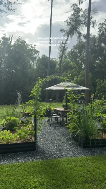 She built this entire garden using Amazon, Wayfair, Walmart, and Lowe’s and I am