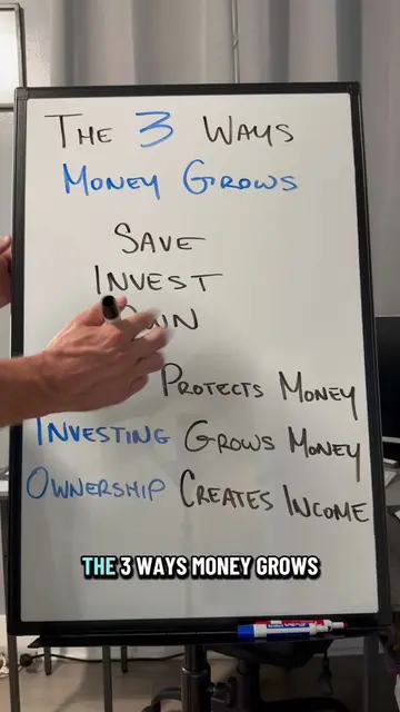 The 3 Ways Money Grows Saving protects your money. Investing grows your money. O