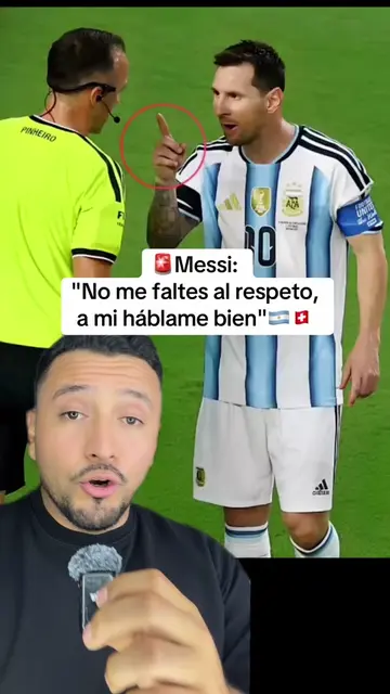 Messi scolds the referee in the match #messi #referee #Soccer #swiss #speed 