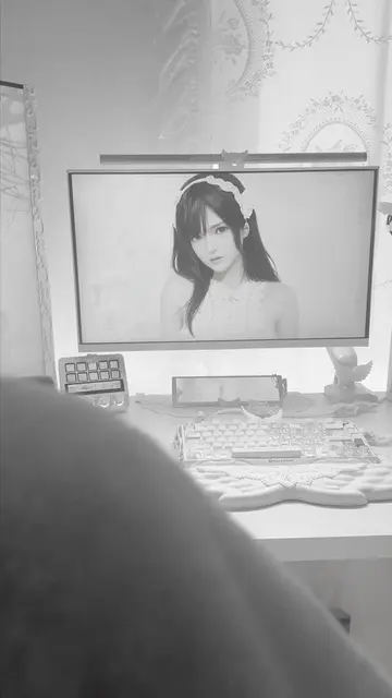cute angel setup ִֶָ🪽་༘ #girlgaming #whitesetup #desksetup #pcsetup #techtok ma