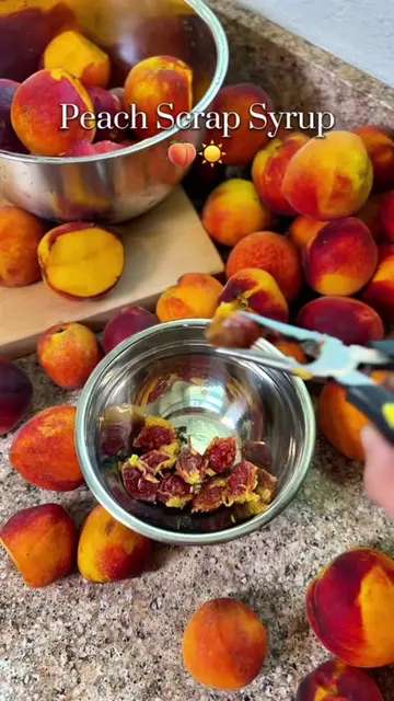 Peach Scrap Syrup! 🍑  Stop wasting the pits and peels and make this syrup inste