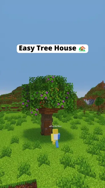 Minecraft Starter Treehouse 🌳 🏠 |  Easy Survival Build #minecraftbuilds #minec