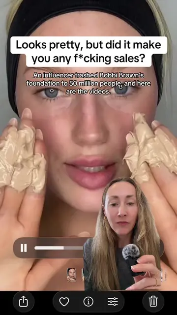 Meredith Duxbury went viral with @Bobbi Brown foundation in her hand, putting th