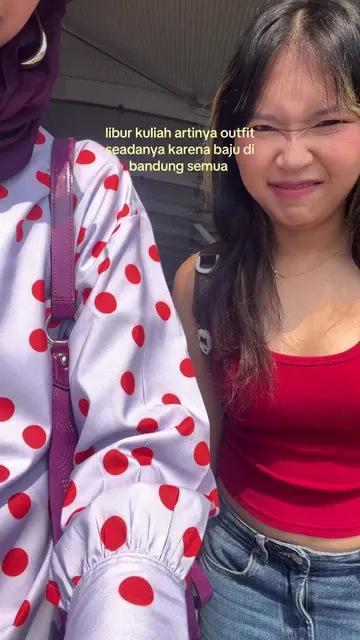 KEBETULAN BARU DAPET BAJU POLKA INI jd ga basic basic bgt love #fashion #OOTD #o