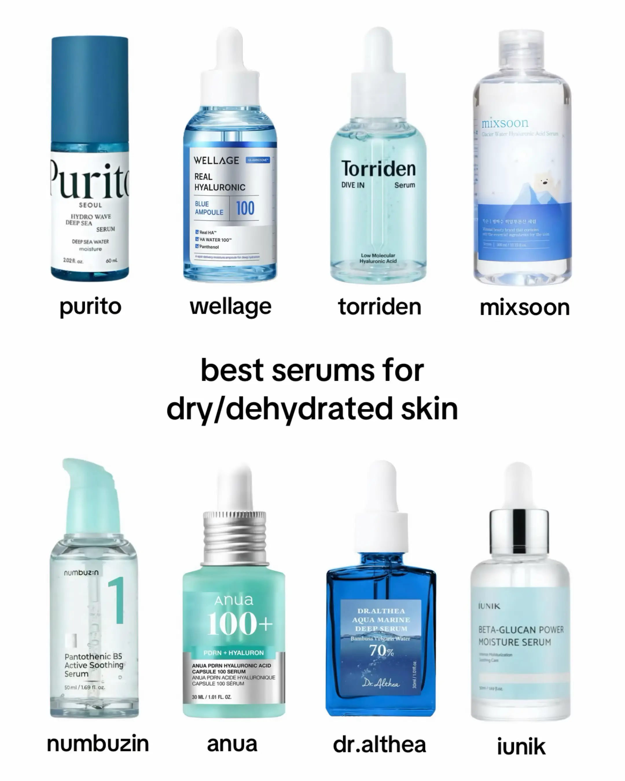 best serums for different skin concerns 🩵 #skincare #skincaretips #serum #kbeau