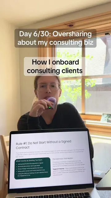 How I onboard consulting clients. The only rule is don’t start without a signed 