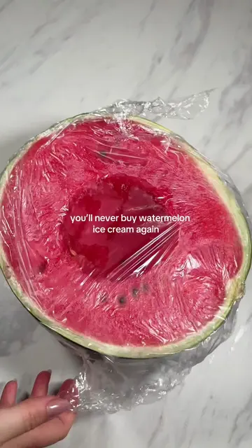 healthy frozen watermelon ice cream 🍉 the easiest 2 ingredient summer dessert y