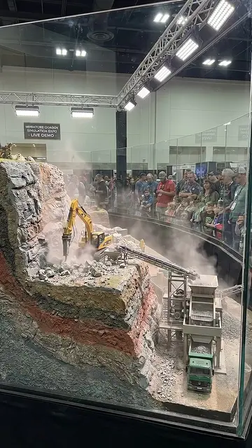 Watching this rock breaker and conveyor system crush through the quarry feels ju