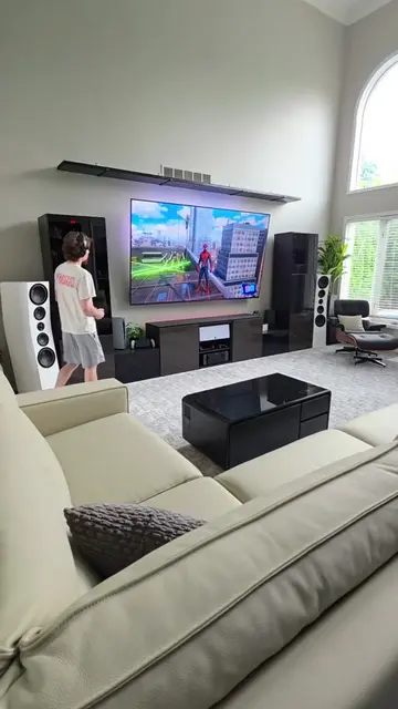 What size screen do you game on? This is 100" QLED!  #PS5 #gamingvideos #gamingm