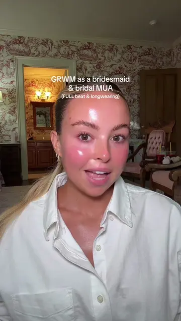 Full beat for a hot July wedding in Mississippi 💛 #grwm #fullglam #bridesmaid #