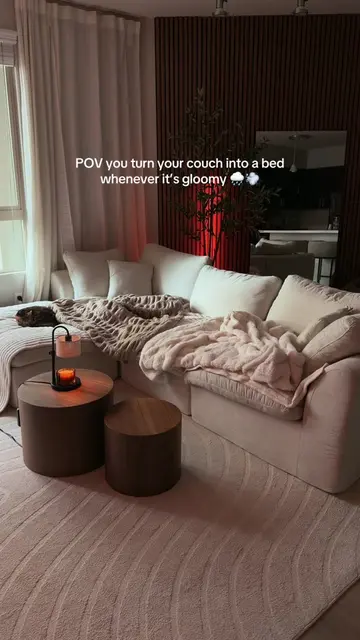 I love turning my sofa into a bed during this type of weather #homedecor #living