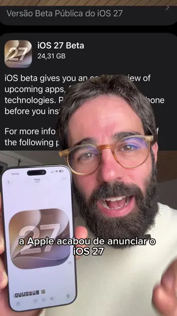 A Apple liberou Beta Público do iOS 27, permitindo que usuários experimentem as 