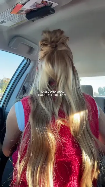 tutorial for THE BEST hairstyle🤍 #hairstyletutorial #halfuphalfdownhairstyle #h