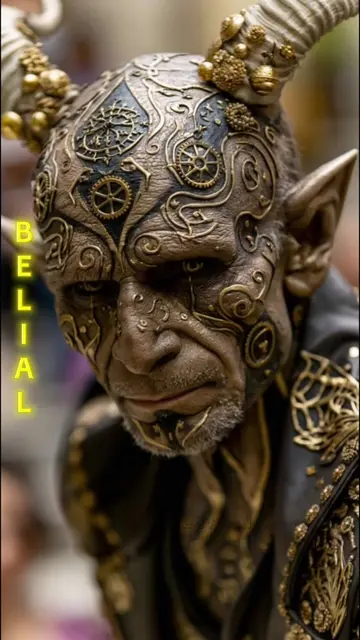 Six faces of demons Belial, Behemoth Beelzebub, Asmodeus, Satanas and Lucifer. E