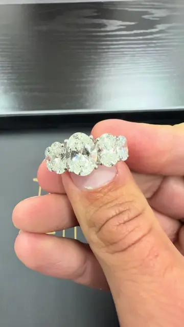 Handcrafted five-stone oval diamond ring, made entirely in-house at Francis Parw