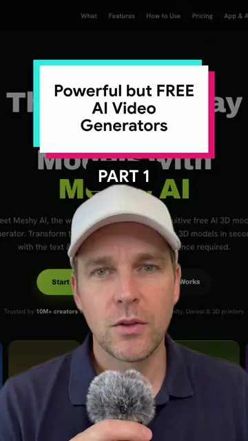 3 Powerful But Free AI Video Generators, Part 1. Meshy AI — Create and animate 3