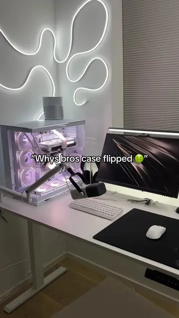 Why you guys hating on my upside down PC #pcbuild #pcparts #techtok #custompc #c