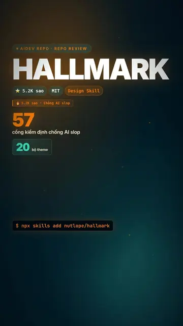 Web code bằng AI trông y hệt ngàn web khác? 🔥 hallmark — design skill CHỐNG AI 