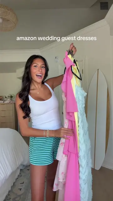 wedding guest dress try on!! can you tell i love fun colors🤭 wearing a size sma