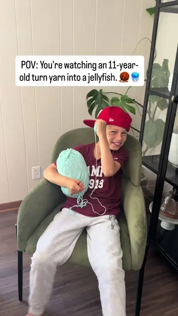 I think this might be my new favorite thing he’s made. 😍 #crochet #jellyfish