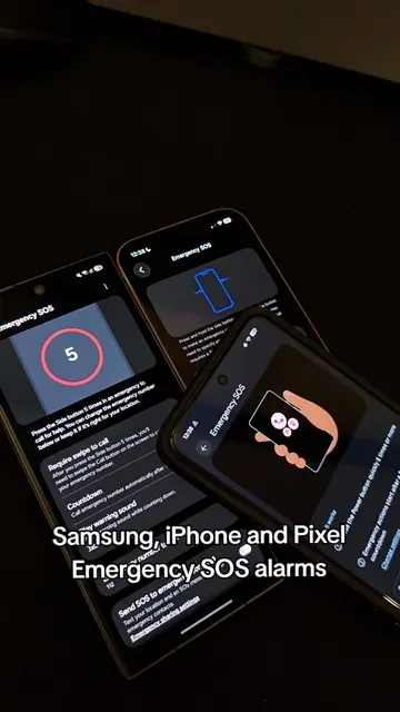 i like the pixel's one the best #galaxyzfold7 #googlepixel #iphone #emergencysos