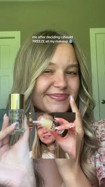 sooo should i freeze it again?! 🥶💄❄️🥴  #makeupchallenge #frozen #frozenmakeup