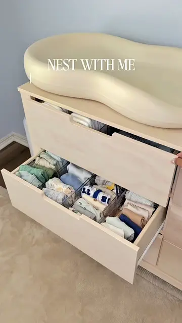 Nest with me as I organize my baby’s dresser 🤍✨ Creating a cozy and organized s