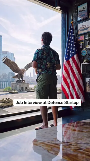 tech bro accidentally interviews for a defense startup (part 1) #comedy #techbro