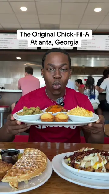 Trying the First Ever Orginial Chick-Fil-A #fyp #chickfila #food #fastfood #atla