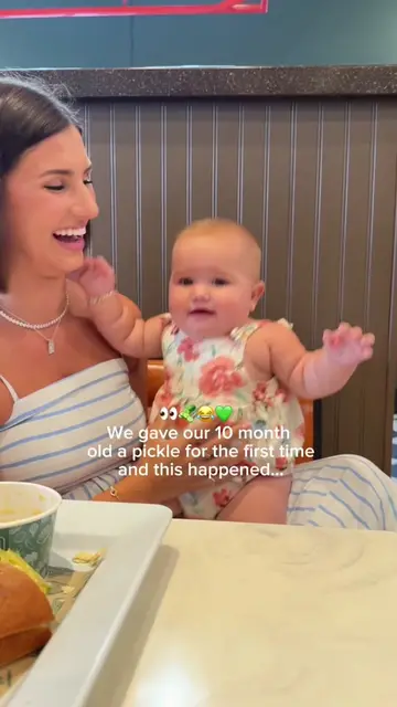 The pickle juice collecting in the rolls has me crying 😂🥒 ##baby##cute##funny#