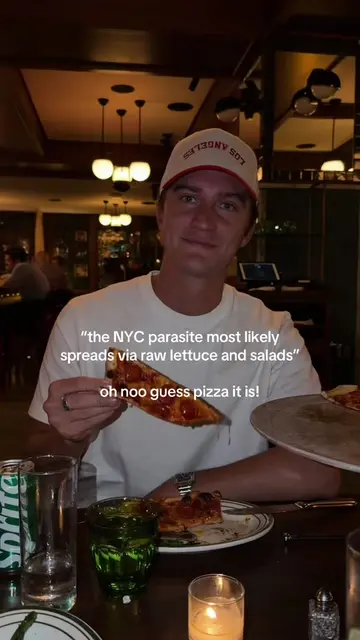 pizza for dinner for health safety reasons ofc!! #nyc #parasite #cyclosporiasis 