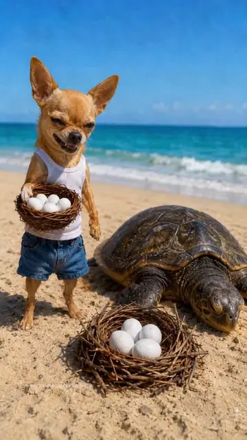 Chihuahua stole a Turtle’s egg nest and learned why you never mess with a turtle