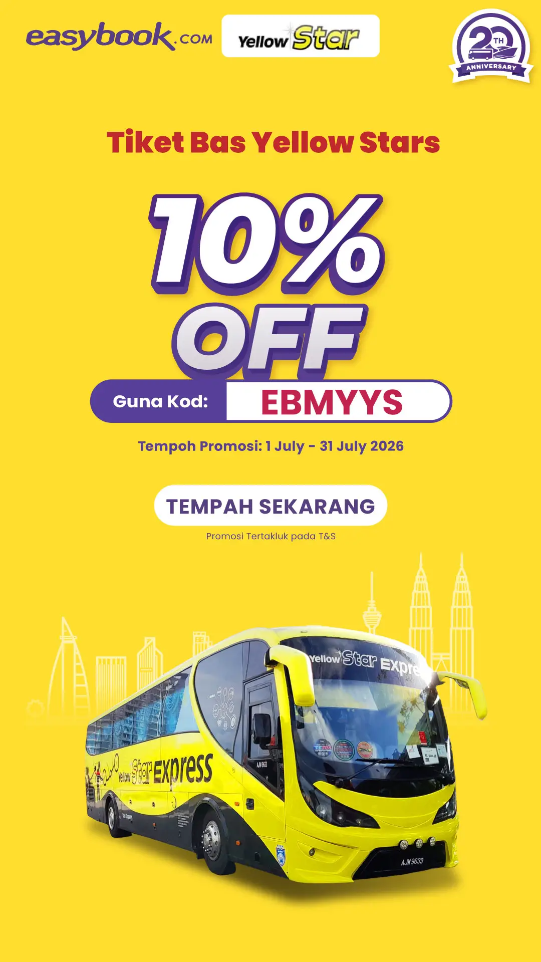 🌟 Jom Travel Dengan Yellow Star Express & Nikmati 10% DISKAUN! 🌟 Rancang perja