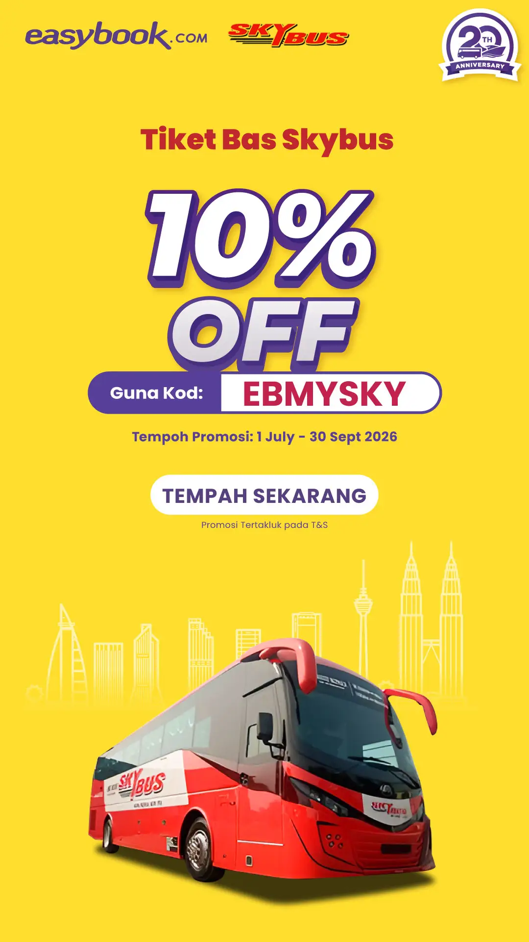 ✈️ Terbang? Jangan Lupa Skybus! Nikmati 10% DISKAUN! ❤️ Mulakan perjalanan anda 