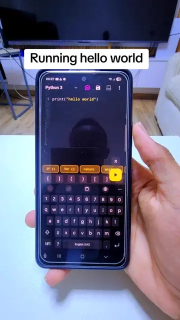 running hello world in python #mobileprogramming #learningcodeforbeginners #prog