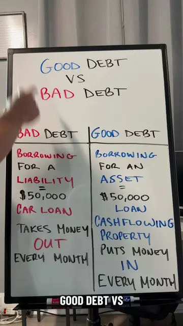 Good Debt vs. Bad Debt Most people think all debt is bad. And that can be a mill
