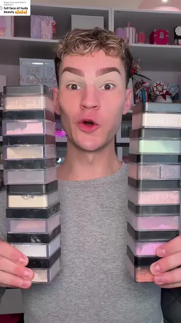 Replying to @tamara foret picking out a full face makeup routine with only huda 