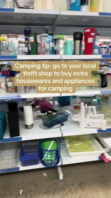 I’m hitting the thrift store to find camp kitchen essentials, appliances, and hi