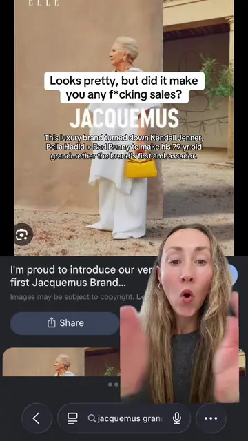 @Jacquemus made his grandmother Liline the face of the brand in January, over ev