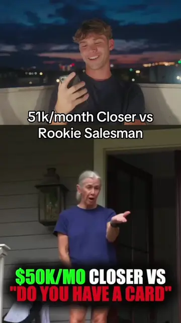 51k/month closer vs rookie salesman #windowcleaning #d2d #sales 