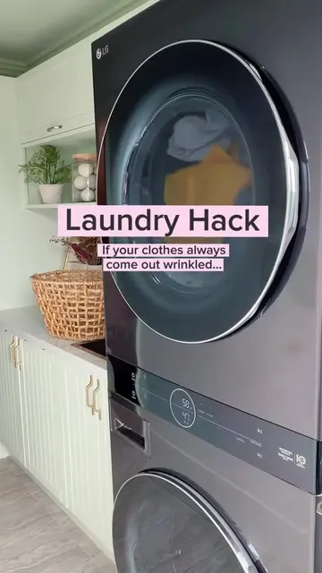 Laundry Hack ✨ If your clothes come out of the dryer wrinkled, try adding a few 