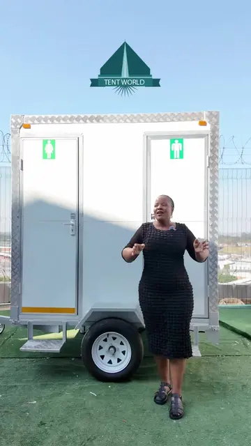 Upgrade your event setup with the Tent World Small VIP Toilet, complete with a p