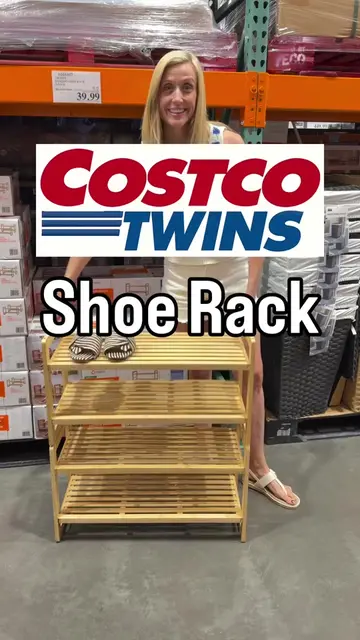 We love that this shoe rack is on sale for $39.99! #costco #costcofinds #shoes #