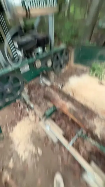 As I was using the sawmill to mill some lumber the saw blade snapped in half. It