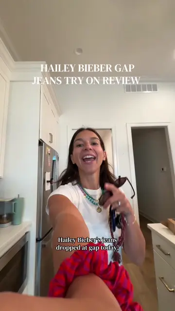 Of course they are EVEN BETTER in person I cannot😍 #gap #haileybieber #jeans #t