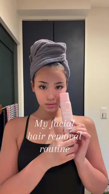 My facial hair removal routine💆🏻‍♀️🫧🤍 #skincareroutine#nightroutine#facialha