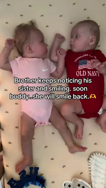 Twins noticing each other for the first time has to be the sweetest thing. So fa