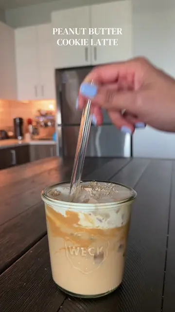 this is your sign to make a peanut butter cookie iced latte 🥜☕️✨ #peanutbutterl