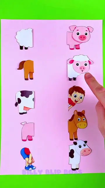 Animal Matching Game! 🧩🐑 Put Them Together! 🐴 #kidsvideo #kidsfun #matchingac